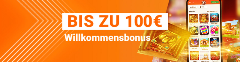 Bis zu 100 € Willkommensangebot auf einem Smartphone mit Casinospielen.